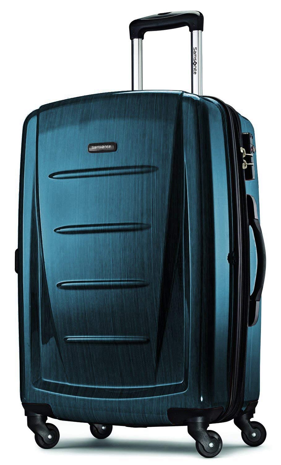 Samsonite Winfield 2 Hardside Expandable Luggage with 360° Spinner Wheels, Teal Blue, 28-Inch Checked Large Suitcase - Perfect for International Travel & Business Trips