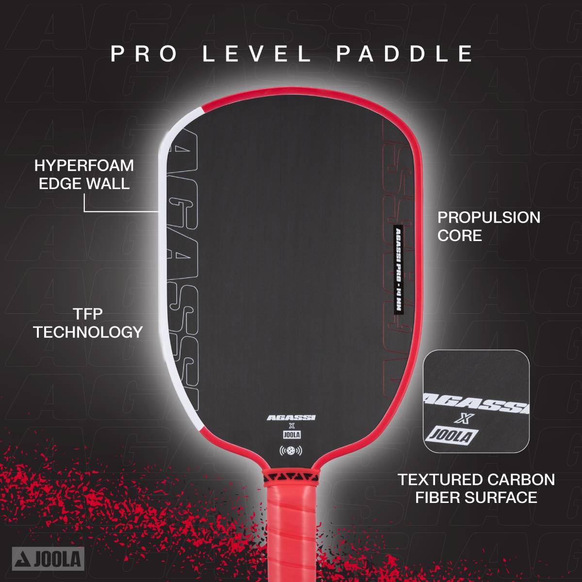 JOOLA Andre Agassi Pro Demo Rental - Premium Table Tennis Paddle for Professional Training & Tournament Play - Perfect for Clubs, Coaches & Competitive Players