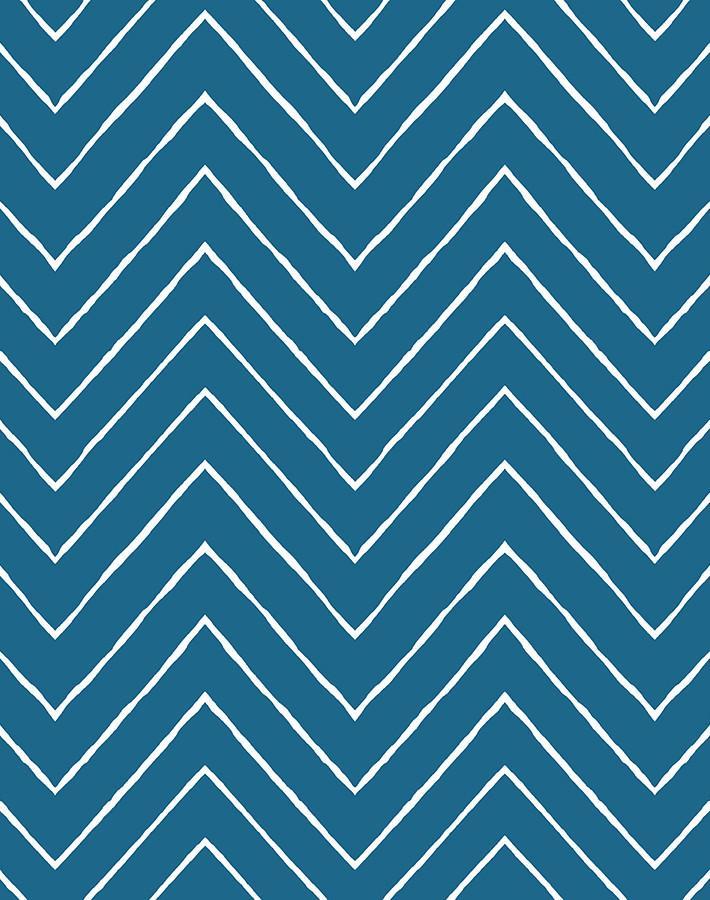 Frances Chevron Wallpaper by Wallshoppe in Cadet Blue - Premium Peel & Stick Removable Wallpaper for Bedroom, Living Room, and Nursery Decor