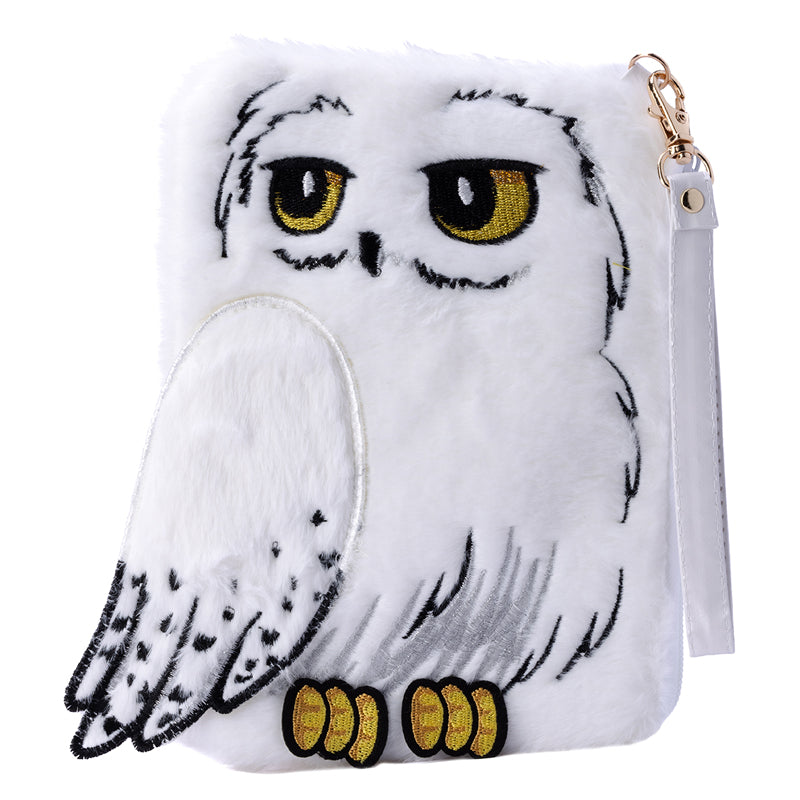 Harry Potter Hedwig Plush Accessory Pouch - Cute White Owl Stuffed Toy with Zipper Pocket for School, Travel & Cosmetics Storage | Perfect Gift for Harry Potter Fans
