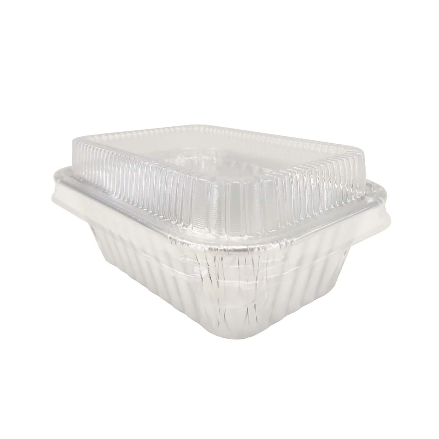 KitchenDance 6oz Disposable Aluminum Mini Loaf Pans with Lids - 500 Pack, Silver - Perfect for Baking, Meal Prep & Party Favors