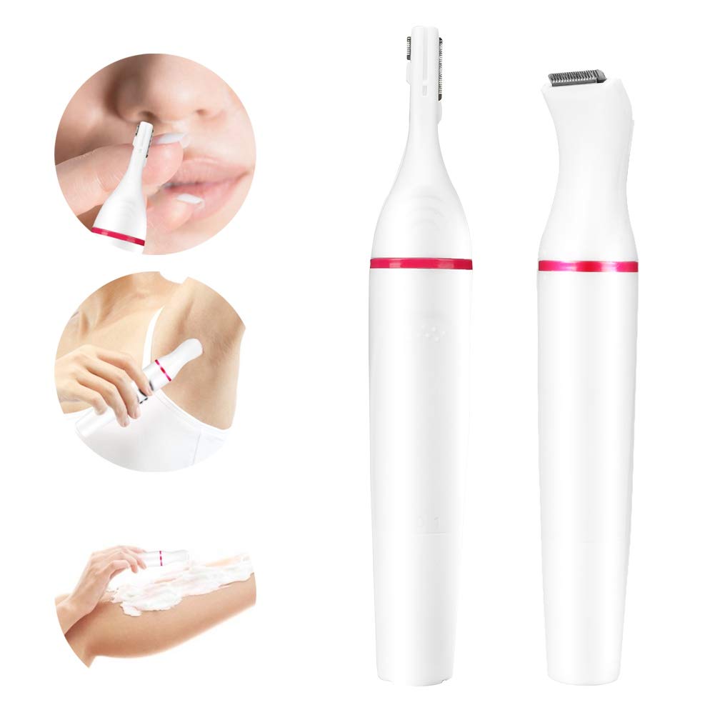 4-in-1 Electric Eyebrow Trimmer for Women & Men - Multi-Functional Portable Shaver with Detachable Heads for Eyebrows, Nose Hair & Facial Grooming - Perfect for Travel, Home & Salon Use