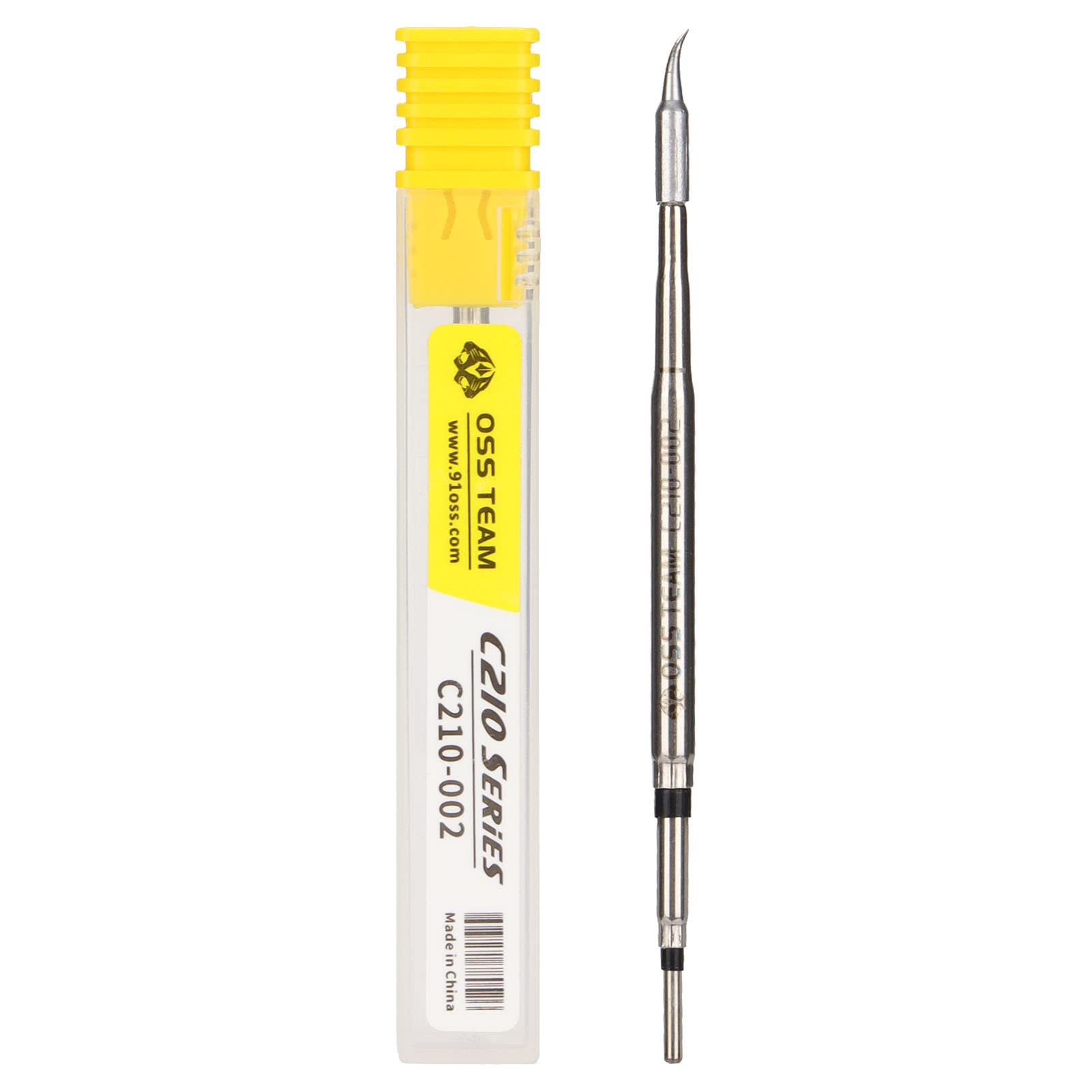 Premium C210-002 Curved Soldering Iron Tips - Universal Replacement for T210 & T26 Soldering Stations - High-Quality Welding Consumables Tool for Electronics Repair, DIY Projects, and Professional PCB Work