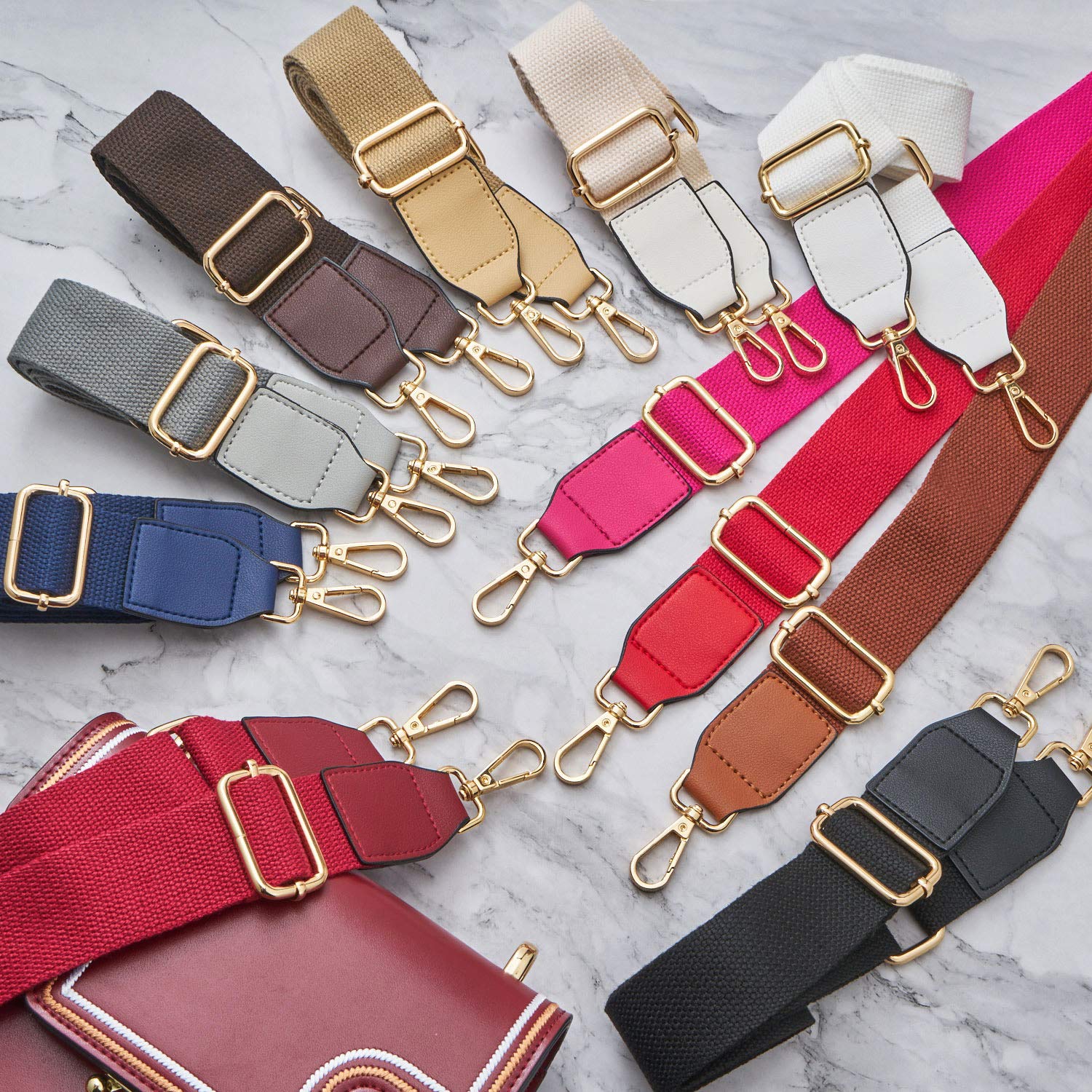 Adjustable Wide Shoulder Purse Strap Replacement - Durable Canvas Crossbody Bag Strap for Women's Handbags & Totes | Perfect for Travel, Shopping & Everyday Use