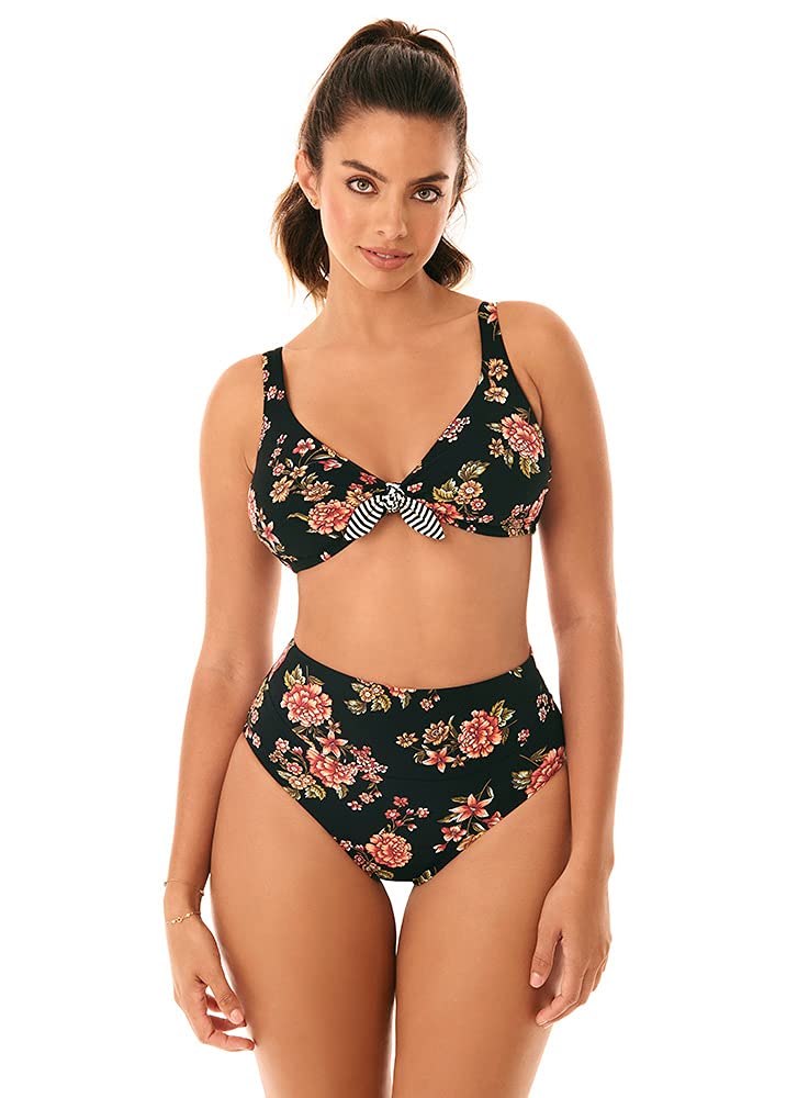 Skinny Dippers Women's St. Tropez Removable Cup Bralette Bikini Top - Adjustable Tab Front Swimwear for Beach, Pool & Vacation | Plus Size Friendly