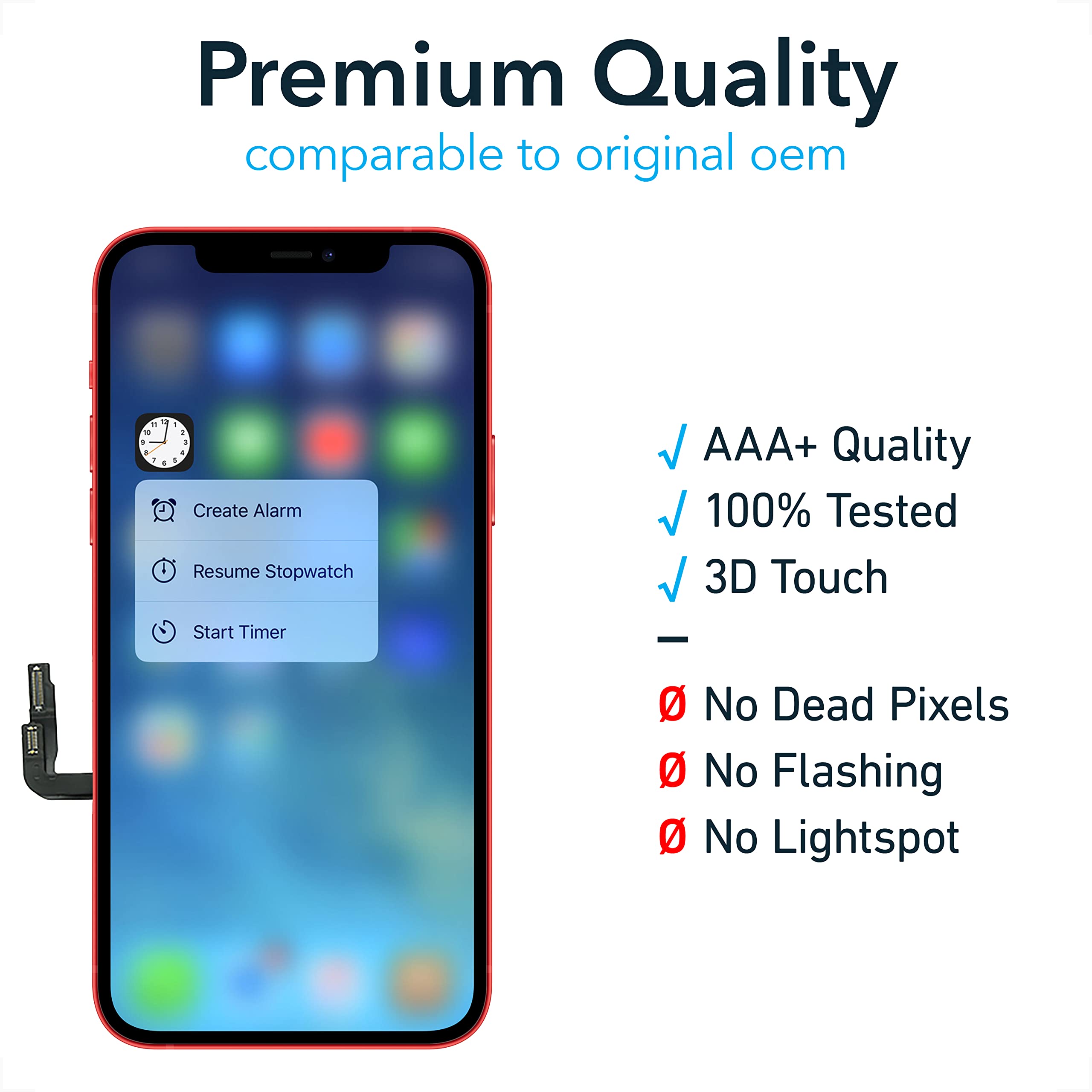 iPhone 12/12 Pro Screen Replacement Kit - Premium OLED Display with Tempered Glass, Waterproof Digitizer, DIY Frame Installation | Perfect for Home Repair, Office Use & Emergency Phone Fixes