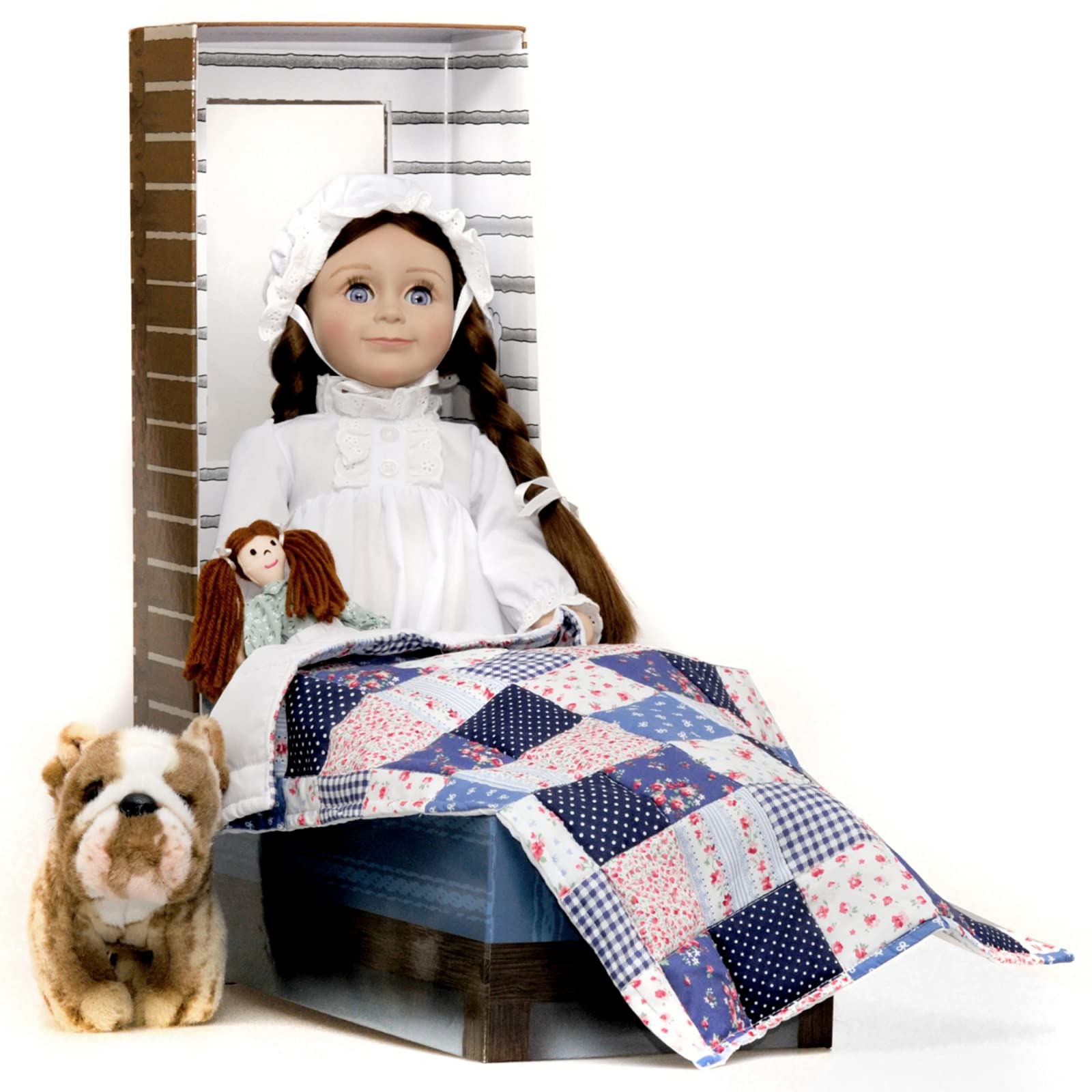 THE QUEEN'S TREASURES 18 Inch Laura Ingalls Doll - Officially Licensed Little House on The Prairie Collectible Doll with Quilt, Pillow, Rag Doll, Nightgown & Pantaloons - Perfect for Display, Gift Giving & Prairie-Themed Playtime