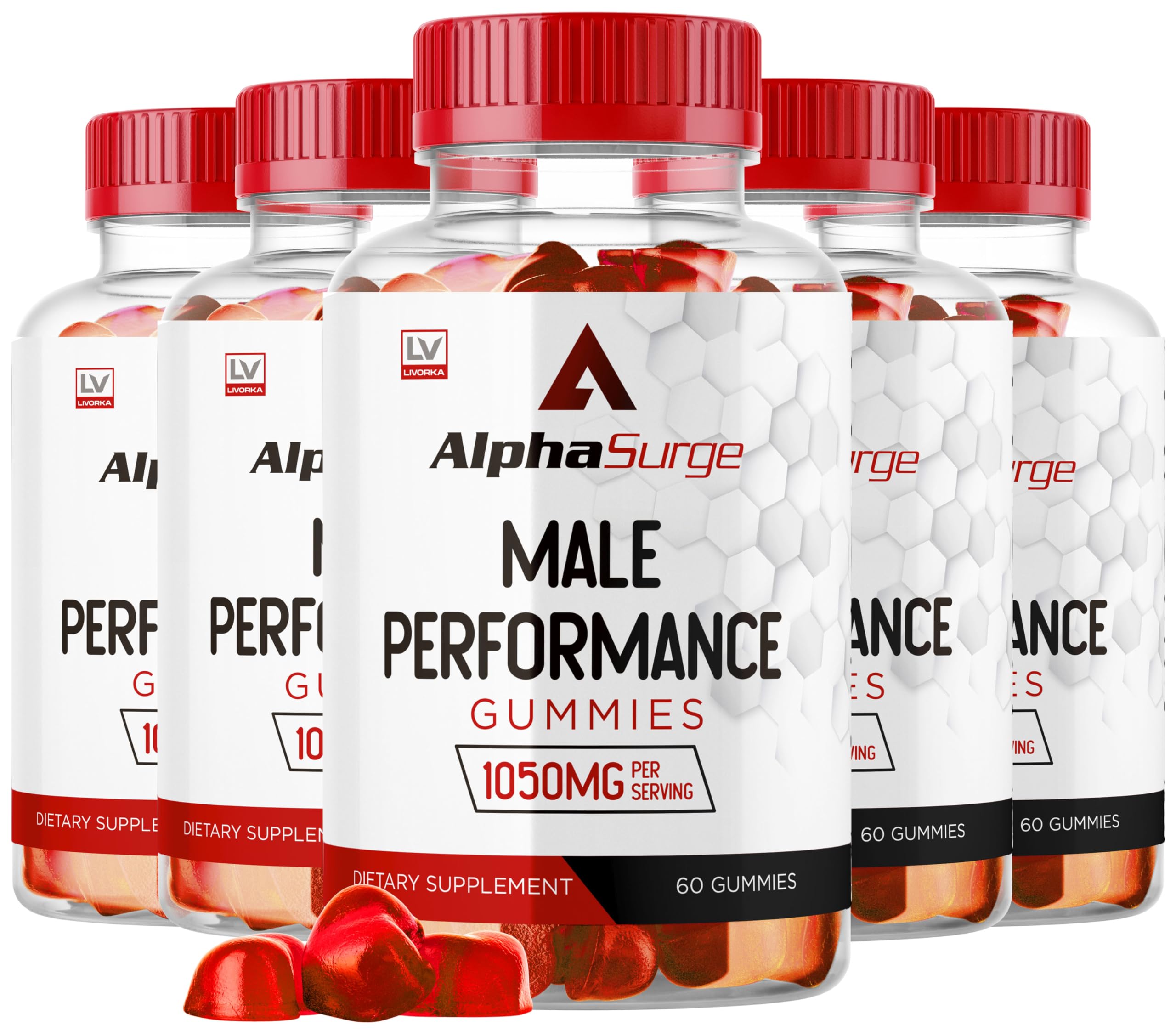 Alpha Surge Gummies for Men - 1050mg Male Enhancement Supplement, 300 Gummies (5 Month Supply) - Boost Energy, Stamina & Performance - Perfect for Workouts, Dating & Daily Confidence