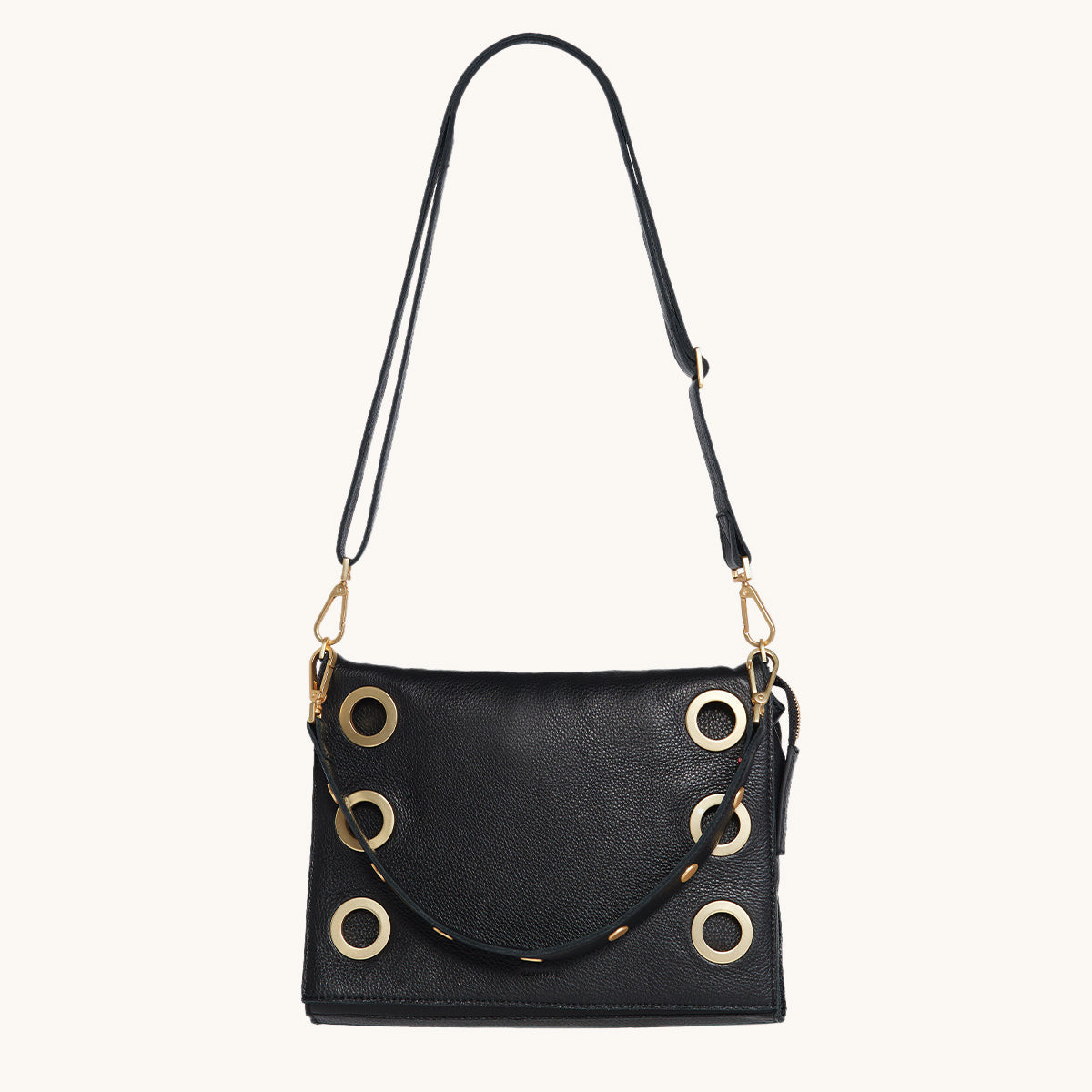 Montana Clutch - Black & Brushed Gold Large Crossbody Bag for Women | Fashionable Handbag for Parties, Date Nights & Everyday Use