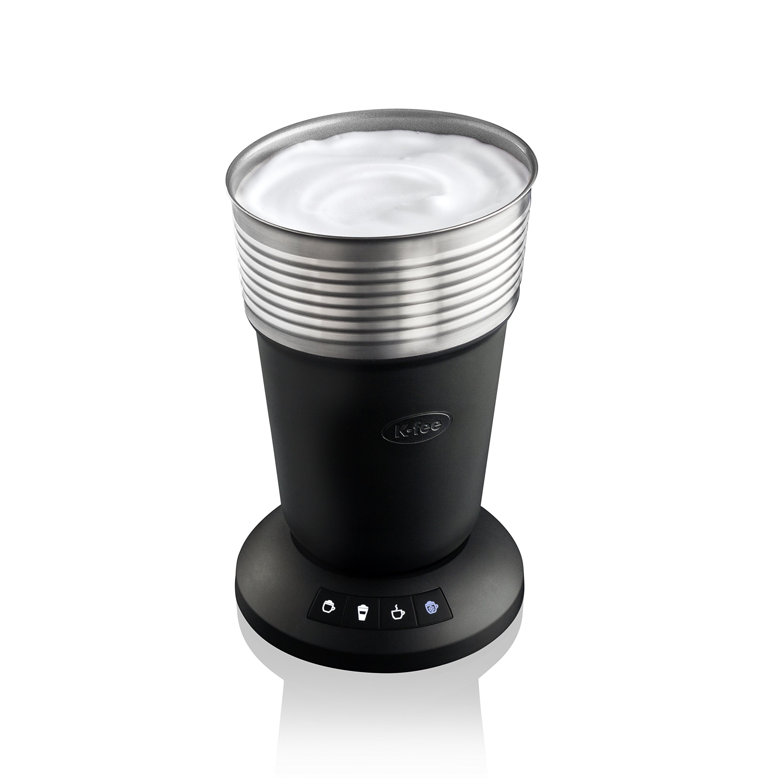 K-Fee® Lattaero Electric Milk Frother - Stainless Steel Whisk for Hot & Cold Frothy Milk - Easy Clean Handheld Foam Maker - Perfect for Cappuccino, Latte & Hot Chocolate at Home