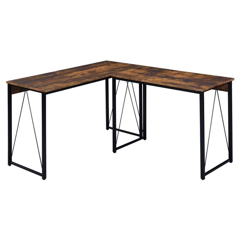 Acme Zaidin Wooden Rectangle Writing Desk - Weathered Oak & Black Finish, Home Office Desk for Study, Work, and Remote Learning