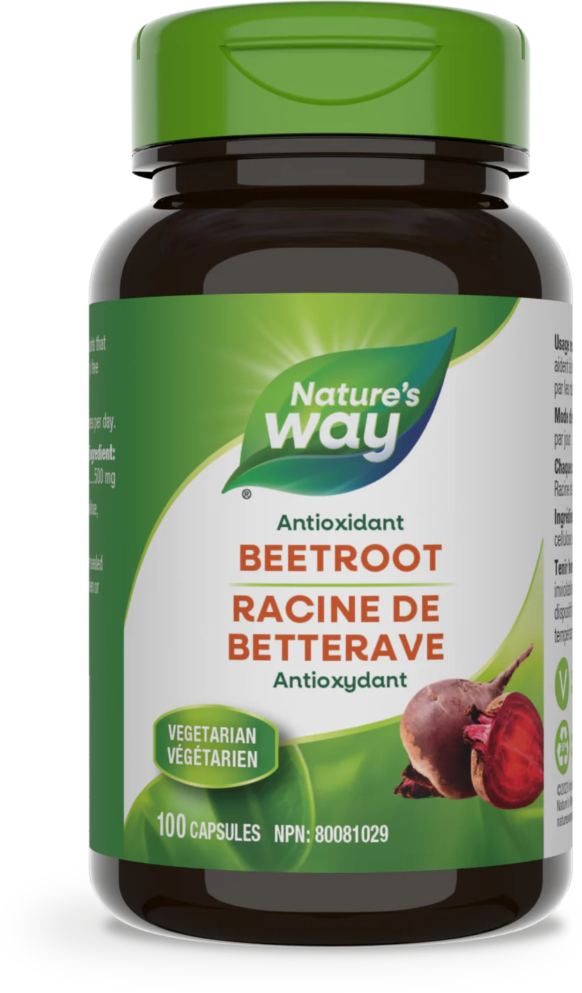 Nature’s Way Beet Root Supplement 500mg - 100 Capsules for Blood Pressure Support & Athletic Performance - Vegan, Non-GMO Beetroot Powder Capsules for Heart Health & Energy Boost