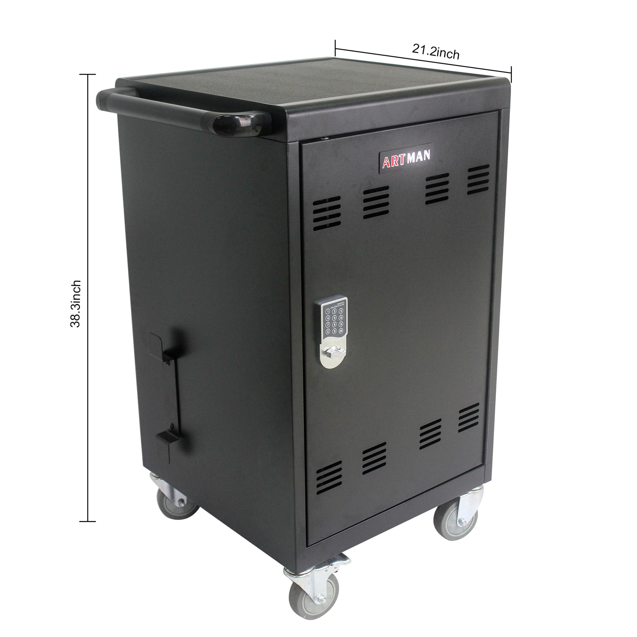 30-Device Mobile Charging Cart & Storage Cabinet with Combination Locks - Secure Laptop & Tablet Charging Station for Schools & Offices (Fits up to 16.3