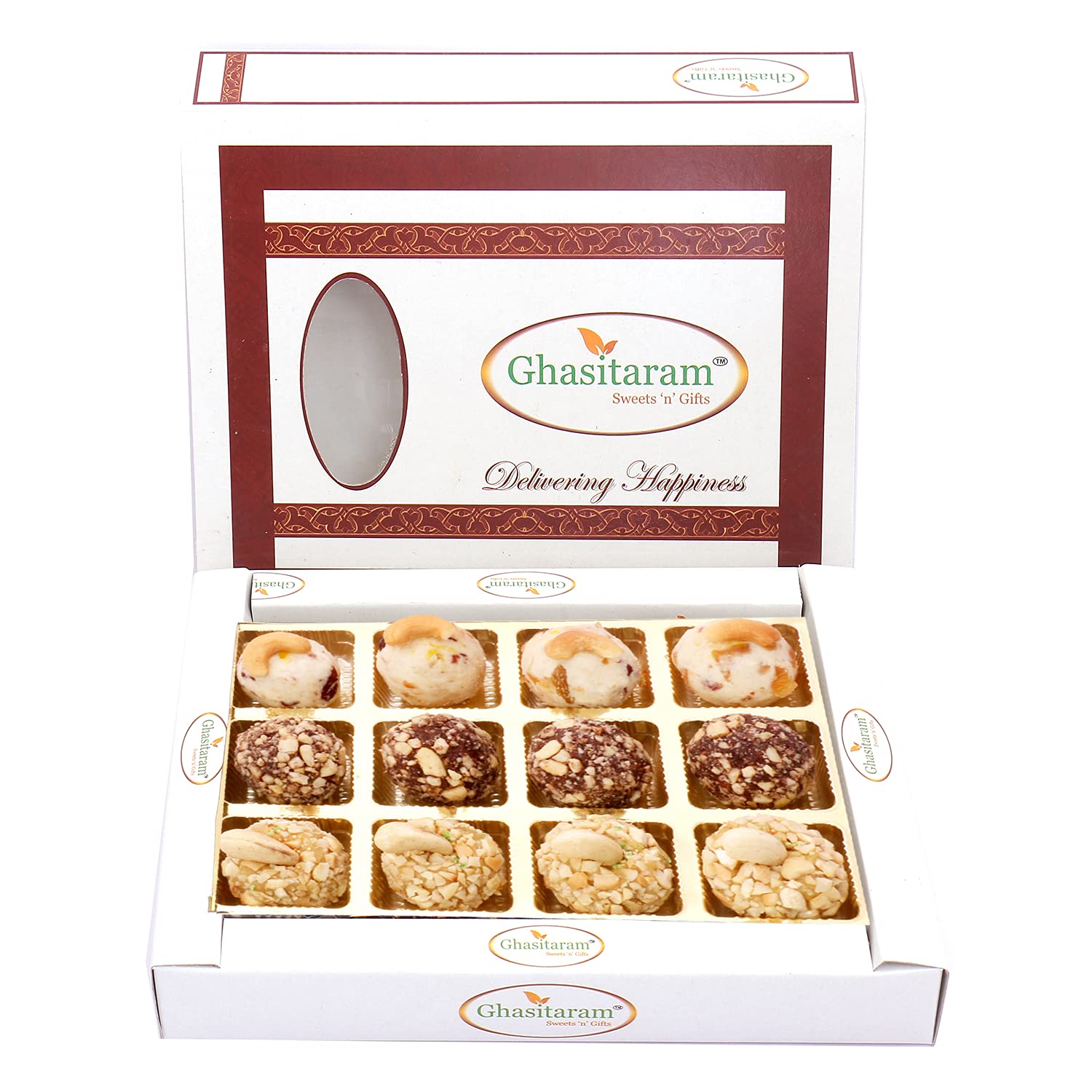 Premium Assorted Roasted Laddoo Sweet Box - Authentic Indian Diwali Festival Gift - Perfect for Celebrations, Pooja, Office Treats & Family Gatherings