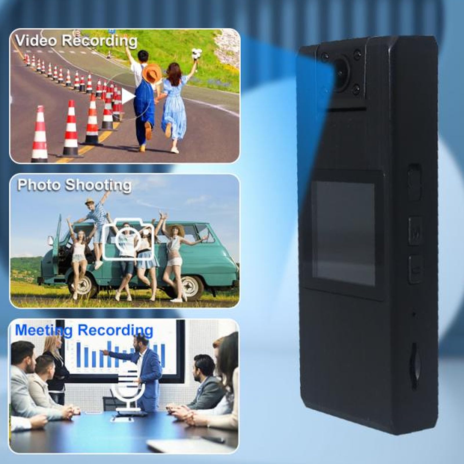 1080P HD Body Camera with Night Vision & 180° Rotatable Lens - Portable Wearable Police Camera with 1.5