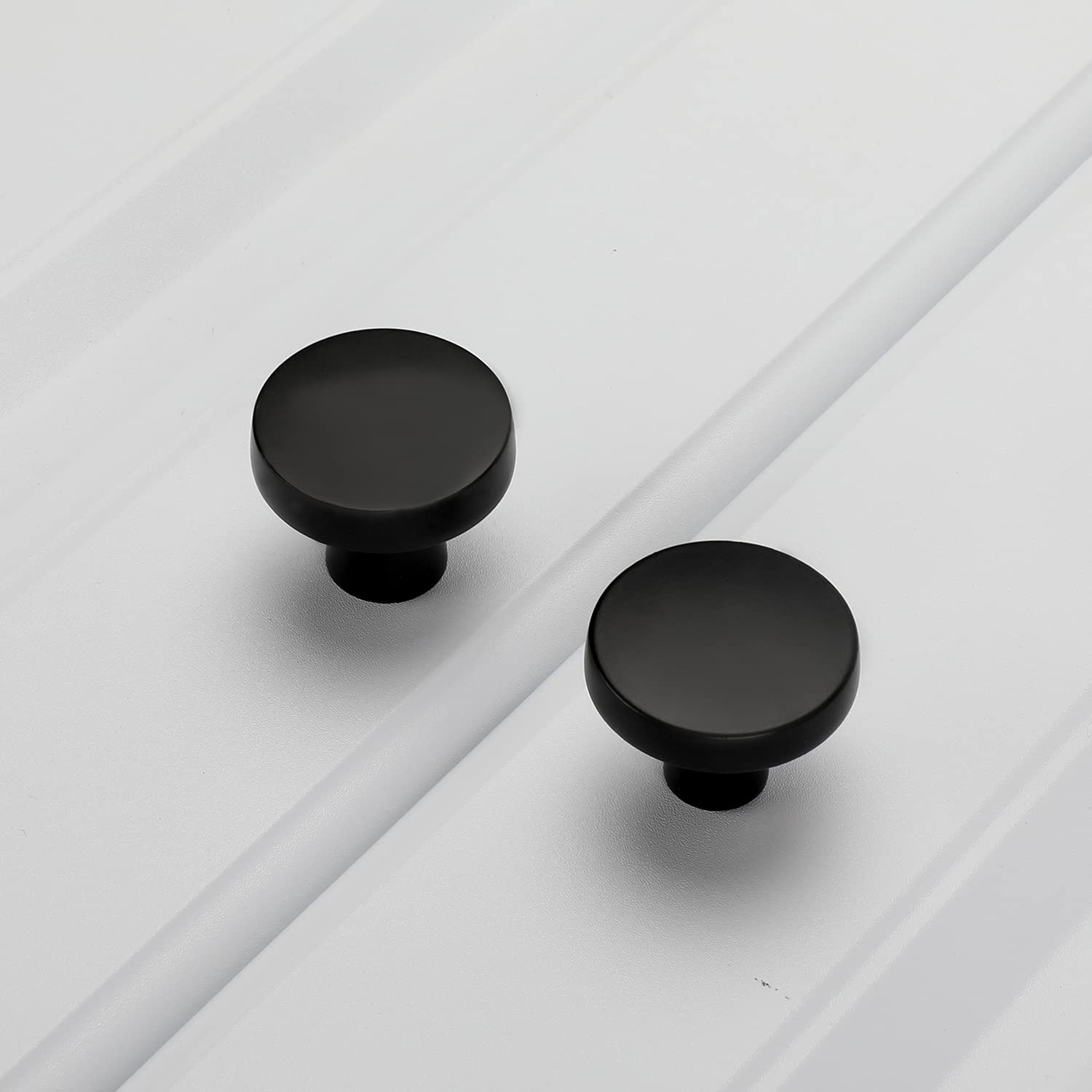25 Pack Black Matte Cabinet Knobs - Round Zinc Alloy Kitchen Handles for Dresser, Drawer, Desk & Cupboard - Durable Hardware for Modern Home & Office Furniture Upgrade