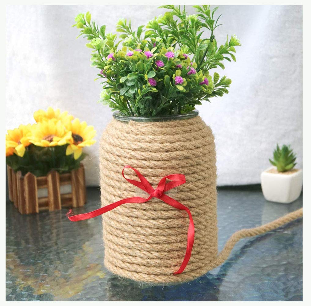 Natural Jute Rope 12mm x 50m - Hemp Twine for Gardening, Bundling & DIY Crafts - Heavy Duty Eco-Friendly Rope for Plant Tying, Gift Wrapping & Home Decor Projects