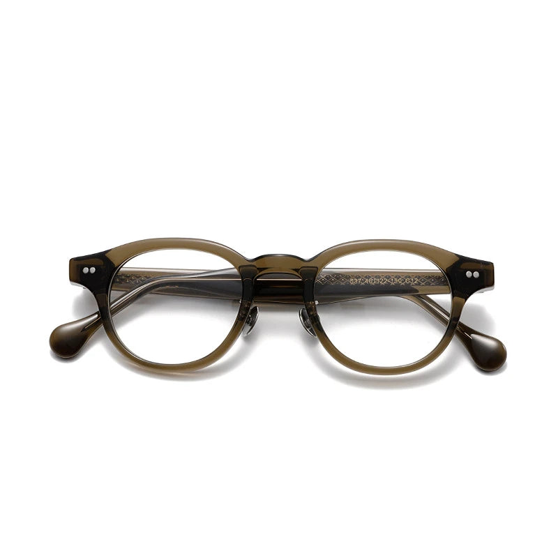 Aror Unisex Full Rim Oval Round Acetate Eyeglasses 842537 - Lightweight & Durable Frame for Men & Women - Perfect for Reading, Working & Daily Wear