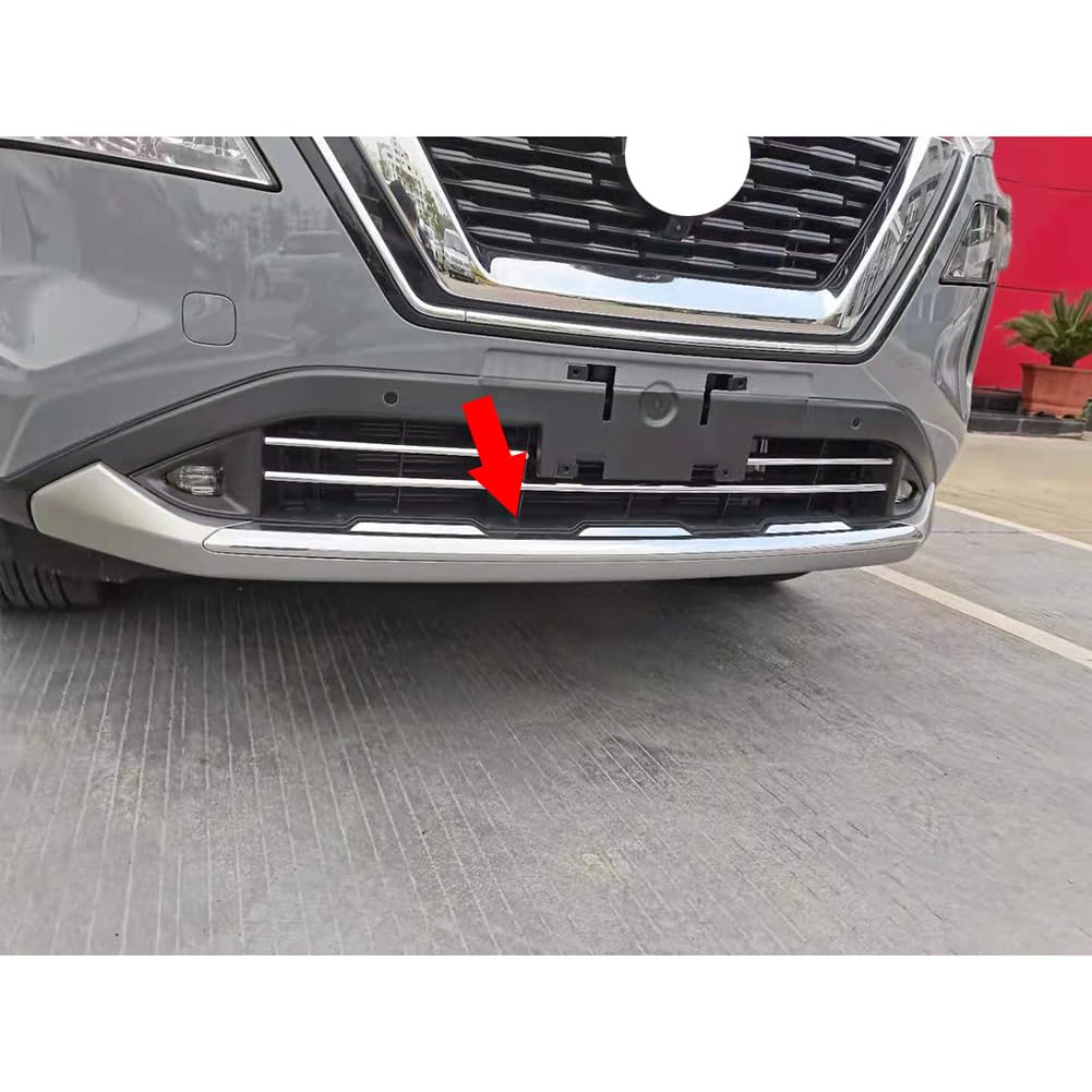 Beautost ABS Chrome Front Grill Bumper Protector Cover Trim Fit for Nissan Rogue 2021 2022 2023 S SV SL Models - Upgrade Your SUV's Style & Protection