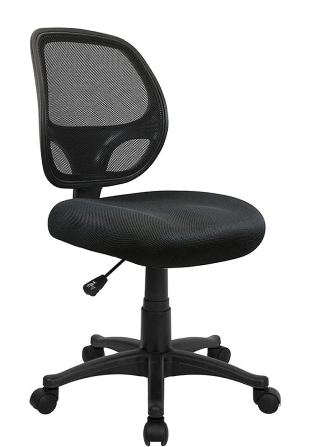 Ergonomic Mid-Back Black Mesh Office Chair - Adjustable Computer Desk Chair for Home & Work - Comfortable Task Chair Without Arms for Long Hours Sitting