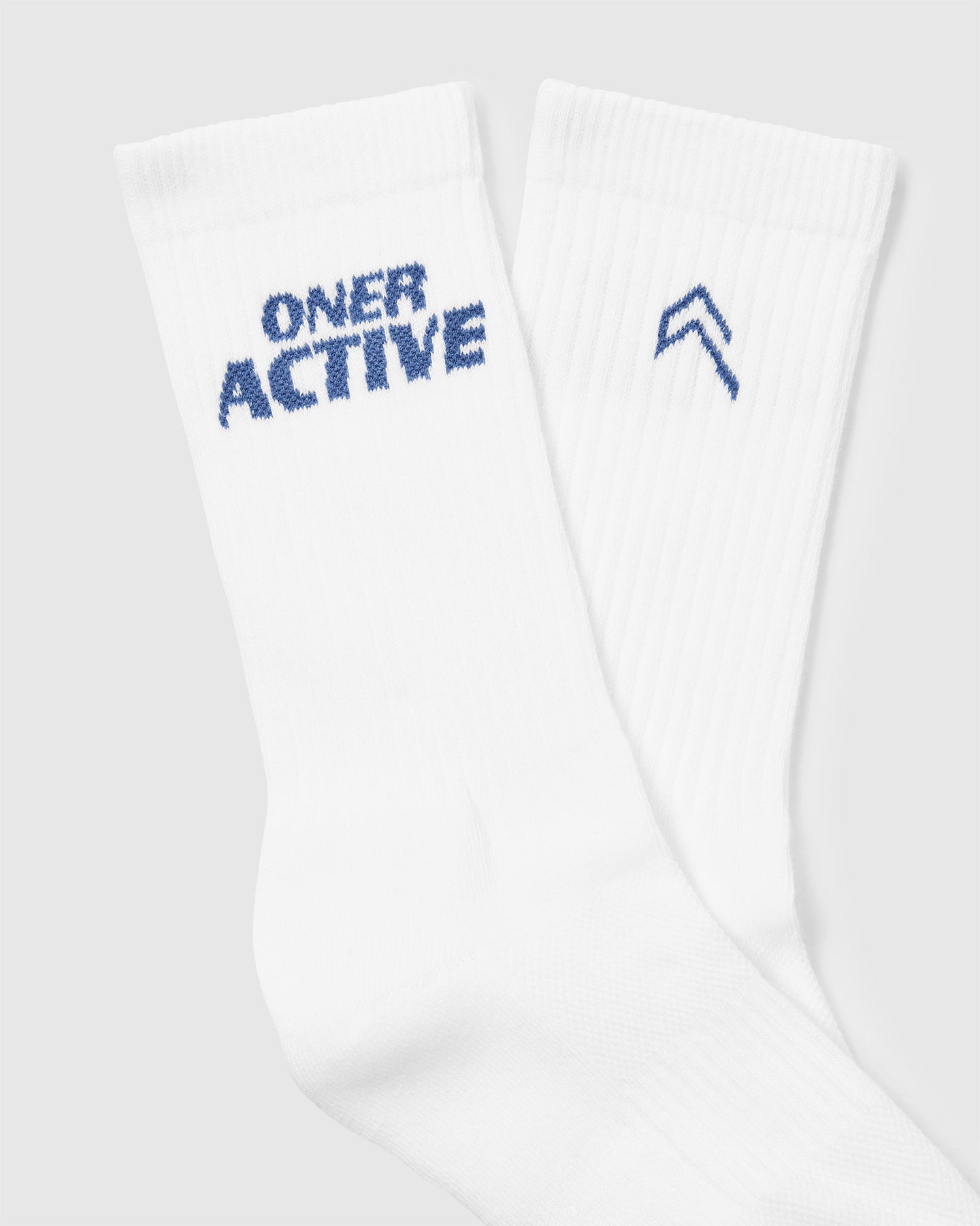 Oner Active Crew Socks 1 Pack - Shadow Blue & White Athletic Socks for Men & Women - Perfect for Running, Gym Workouts & Everyday Comfort