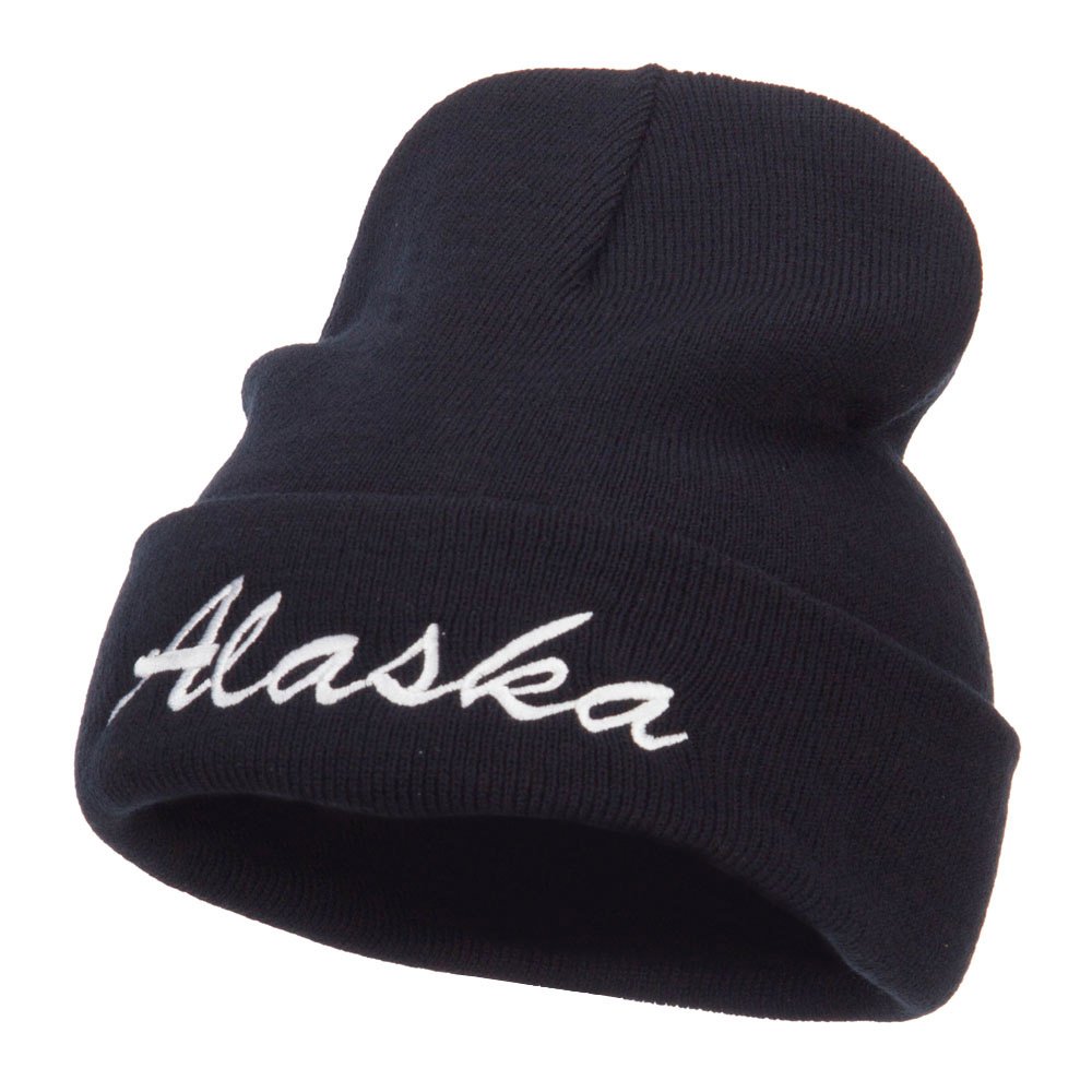 e4Hats.com Alaska Embroidered Cuff Long Knit Beanie - Warm Winter Hat for Men & Women - Perfect for Skiing, Snowboarding & Outdoor Adventures