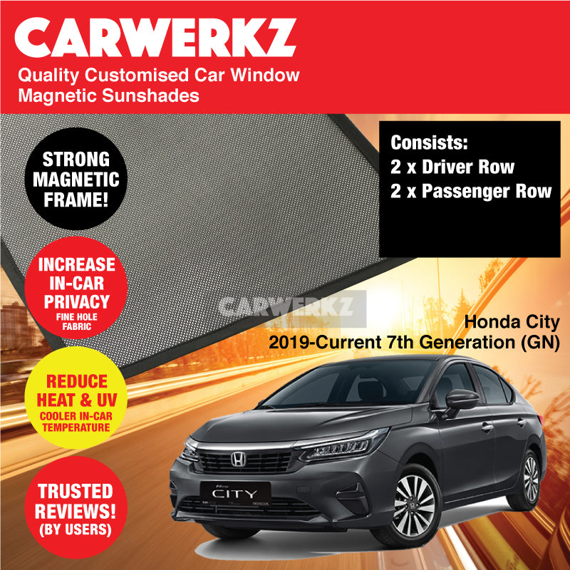 Custom Magnetic Sunshades for Honda City Grace 2020-2023 7th Gen (GN) - UV Protection & Heat Blocking Window Shades | Perfect for Commuting, Road Trips & Parking in Direct Sunlight