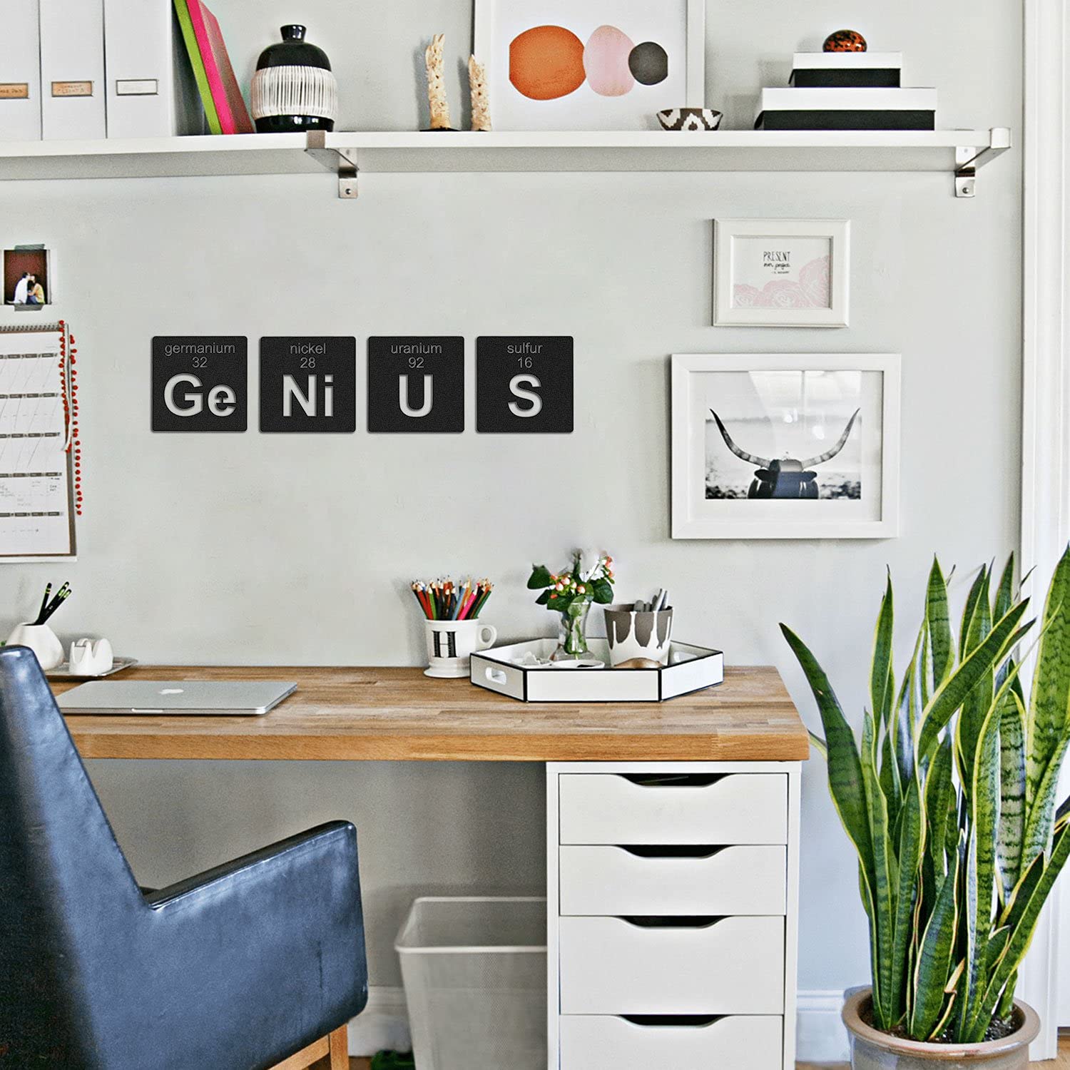 Genius Metal Wall Art Decor for Living Room & Bedroom