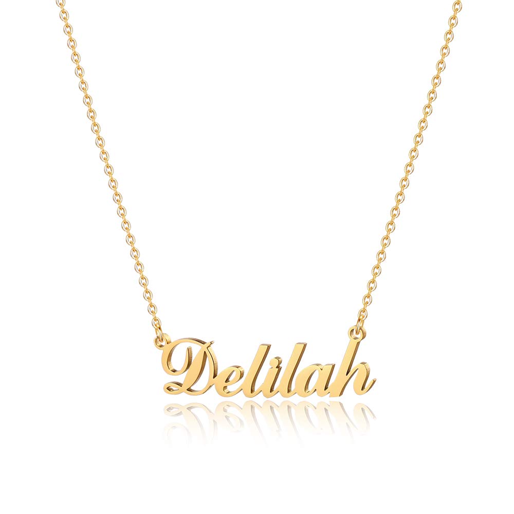 Custom Name Necklace for Women & Girls - 18K Gold Plated Personalized Monogram Jewelry | Perfect Gift for Birthday, Anniversary & Valentine's Day | Elegant Layering Piece for Everyday Wear
