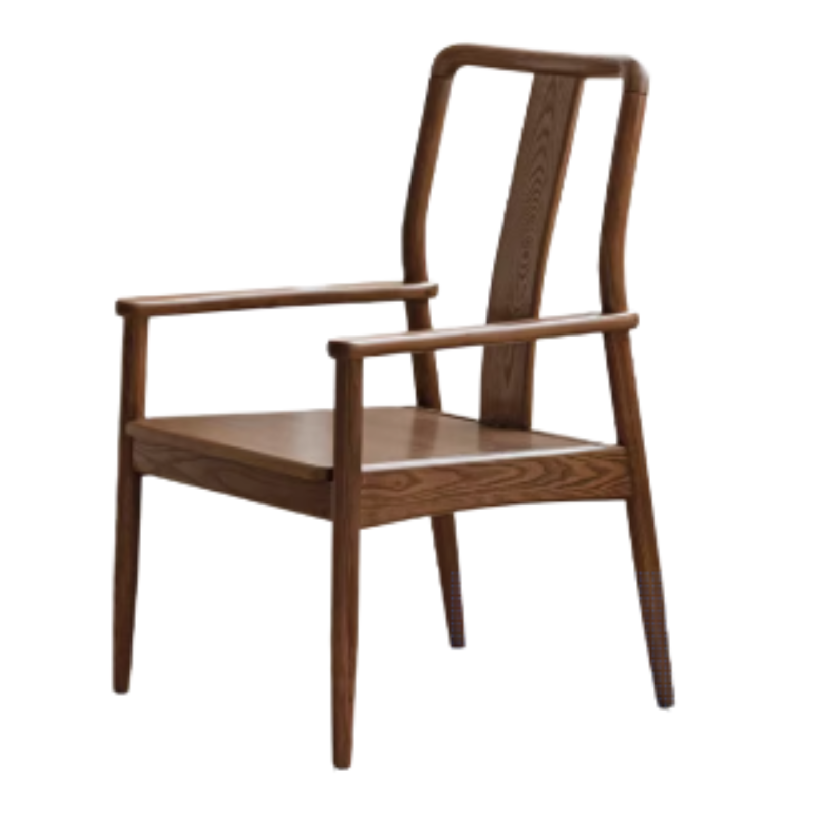 Premium Black Walnut & Ash Solid Wood Dining Armchair with Backrest - Elegant & Durable for Home, Restaurant, and Office Use