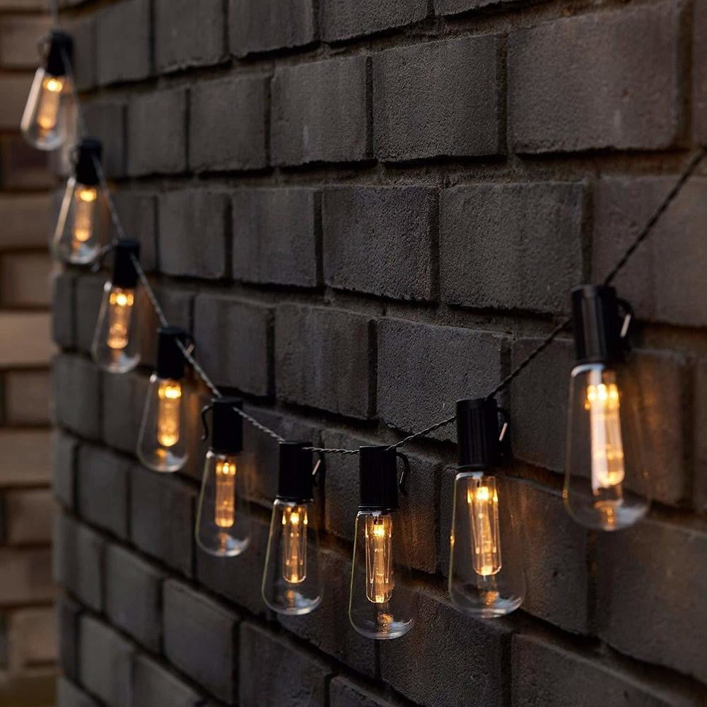 DECOLITE Solar Powered Edison Bulb String Lights - 25ft 50 LED Outdoor Waterproof Fairy Lights for Garden, Patio, Wedding, Party Decoration - Warm White Solar String Lights for Backyard, Fence, Porch