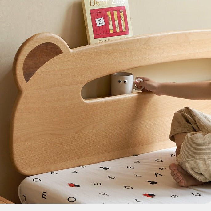 Solid Oak & Beech Wood Bear Night Light Box - Handcrafted Wooden Bedside Lamp for Kids Room, Nursery Decor, Cozy Bedtime Reading Light - Perfect Gift for Baby Showers & Children's Bedrooms