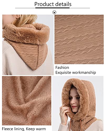 Women's Fleece Ski Mask Balaclava - Winter Face Cover Hood with Neck Protection for Skiing, Snowboarding, Hiking & Dog Walking - Cold Weather Outdoor Sports Accessory