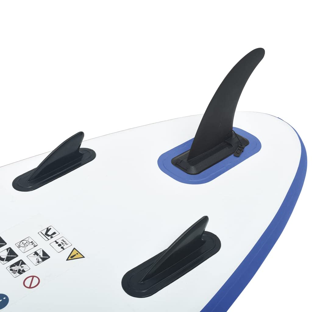 **CHARMMA Inflatable Stand Up Paddle Board Set - 12.8KG Lightweight SUP Surfboard for Adults & Kids, Blue & White Design - Perfect for Lakes, Rivers & Ocean Paddling**