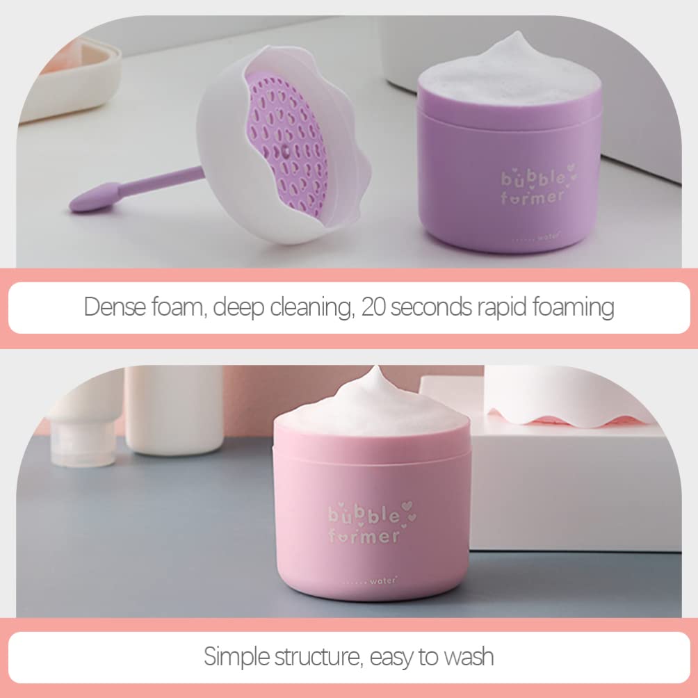 FRCOLOR 3-Piece Push Foam Maker Set for Face Wash & Shampoo | Facial Cleanser Foamer Cup | Rich Lather Cream Foamer | Perfect for Skincare & Haircare Routine at Home or Travel