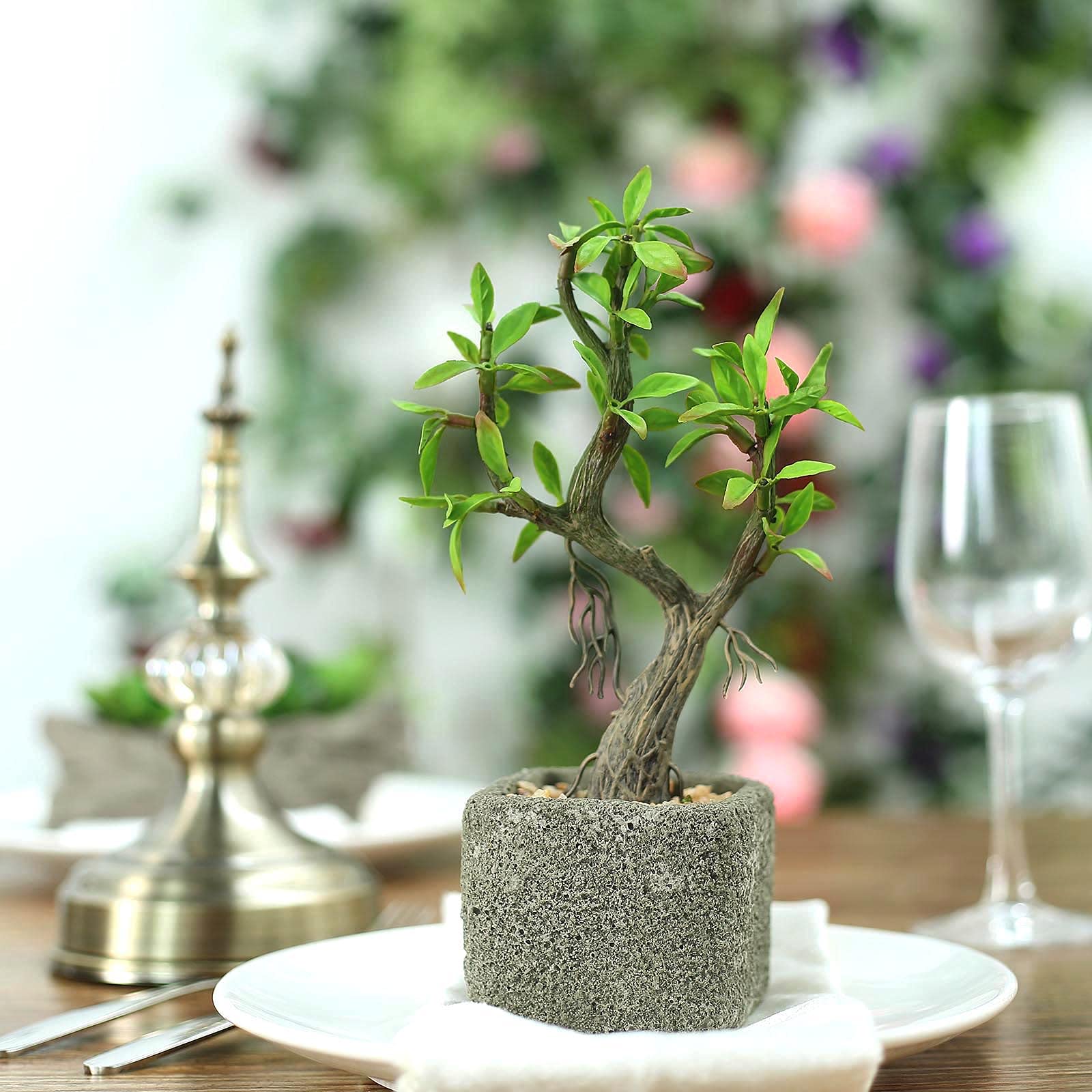 Realistic Fake Succulent Plants Set - Artificial Potted Succulents with Concrete Planter for Home Office Desk Decor, Wedding Centerpiece, and Indoor Greenery Decorations