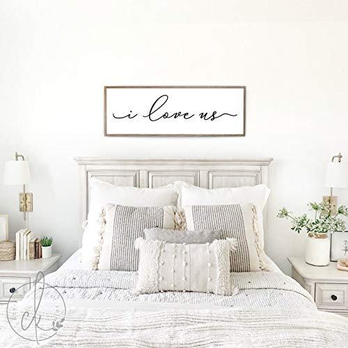 Farmhouse Bedroom Sign - Modern Contemporary Wall Art Decor - 6x20 Inches White & Black Letter Print - Glossy Paper Framed Wall Mount - Perfect for Bedroom, Living Room, Nursery & Home Office Decor