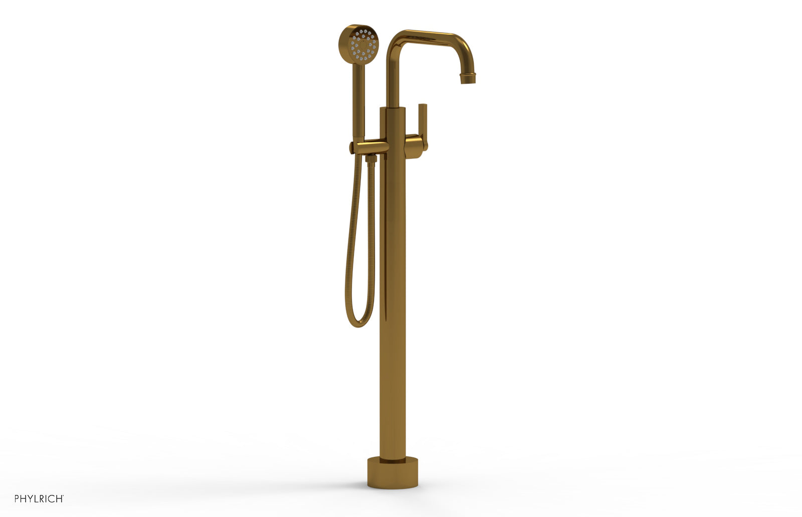 HEX MODERN Tall Floor Mount Tub Filler with Lever Handle & Hand Shower - Model 501 55 01 - Perfect for Contemporary Bathroom Renovations & Spa-Like Shower Experiences