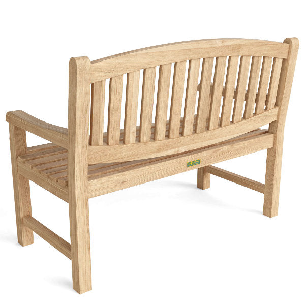 Kingston 2-Seater Wooden Bench for Living Room, Patio & Entryway - Solid Hardwood with Cushion - Modern & Rustic Home Decor Furniture