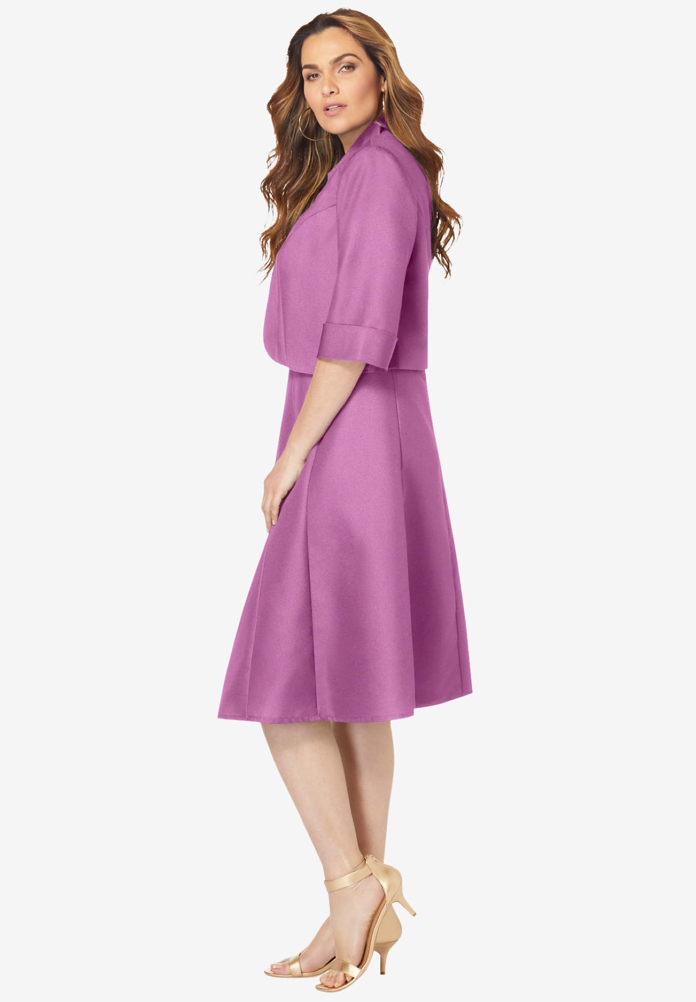 Roaman's Women's Plus Size Fit-and-Flare Jacket Dress | Stylish & Comfortable Plus Size Dress for Work & Special Occasions