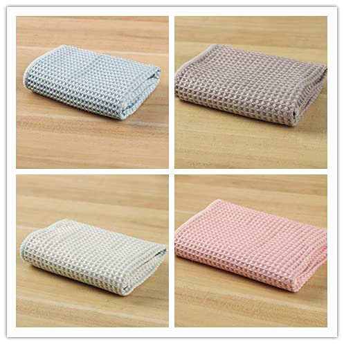 Premium 8-Pack Waffle Weave Microfiber Cleaning Cloths - Ultra Absorbent Kitchen Dish Towels (12
