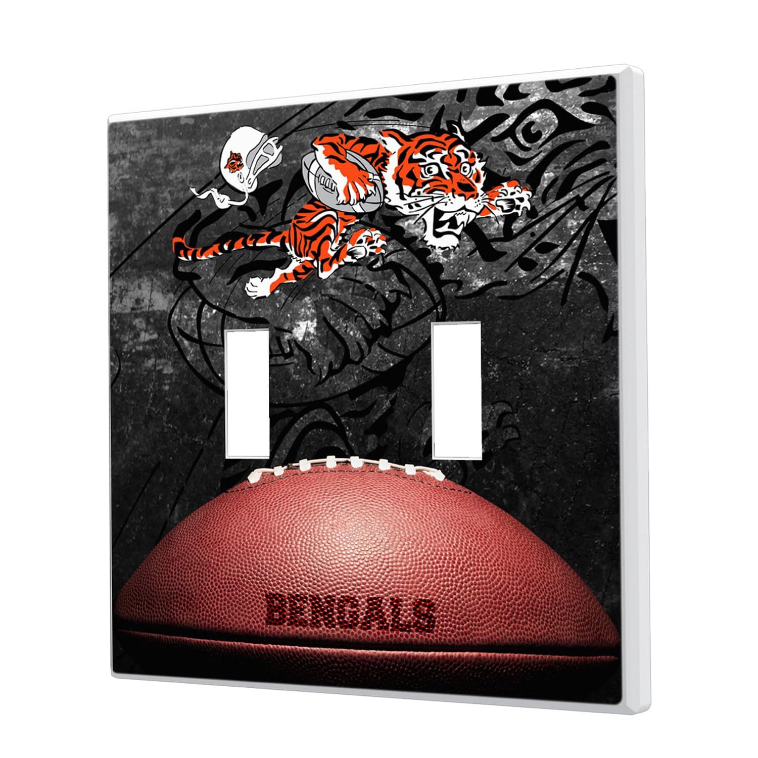 NFL Legendary Team Logo Double Toggle Light Switch Plate Cover - Perfect for Game Room, Man Cave, and Sports Themed Home Decor