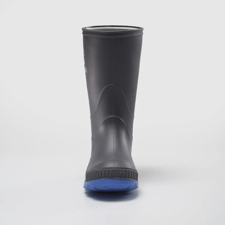 Kamik Charcoal/Blue Stomp Kids' Rain Boots - Waterproof & Durable for Outdoor Play, Puddle Jumping & Rainy Day Adventures