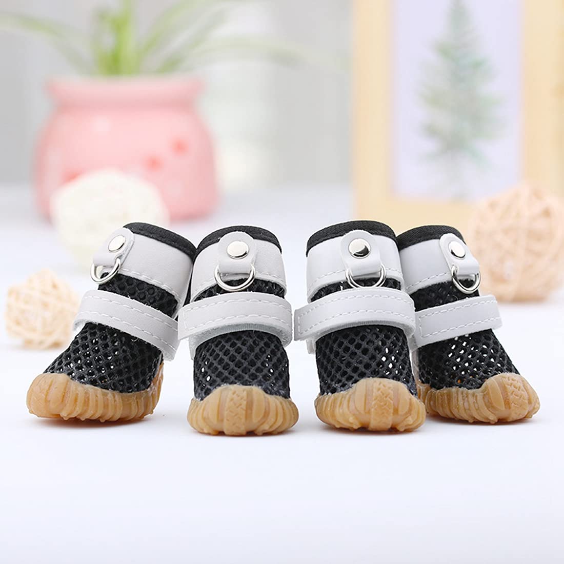 Breathable Mesh Dog Boots - Non-Slip Pet Shoes for Indoor & Outdoor Use | Paw Protector for Summer & Spring | Water-Resistant Dog Shoes for Walking, Hiking & Daily Protection
