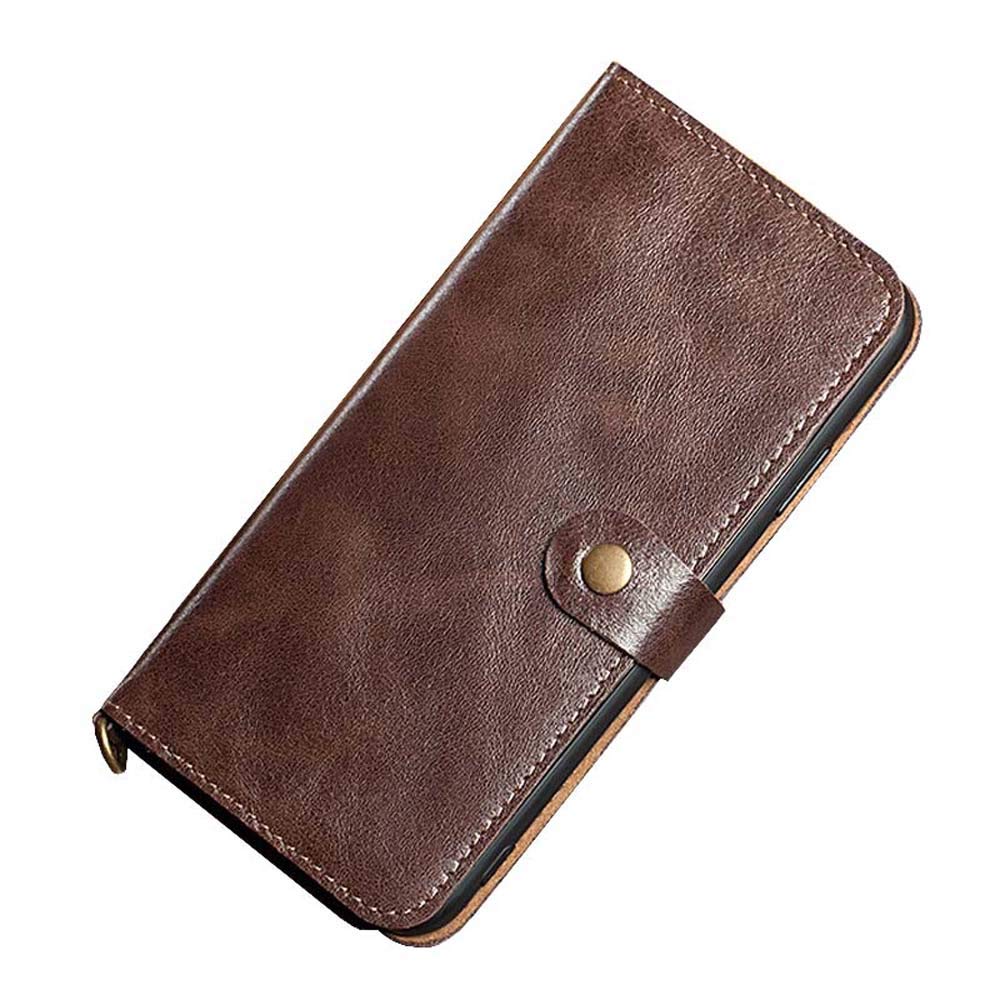 EEKUY Leather Flip Wallet Phone Case for iPhone 11 Pro Max/11 Pro/11 - Magnetic Closure, Shockproof Protection, Brown (5.8 Inch) - Perfect for Business, Travel & Everyday Use