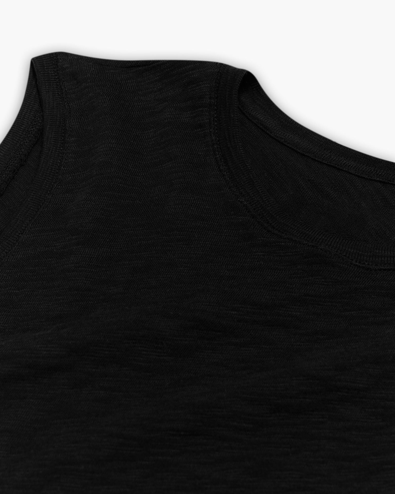 Slub Jersey Sleeveless Schoolboy Tee - Black | Comfortable Casual T-Shirt for Men | Perfect for Summer, Gym, and Everyday Wear