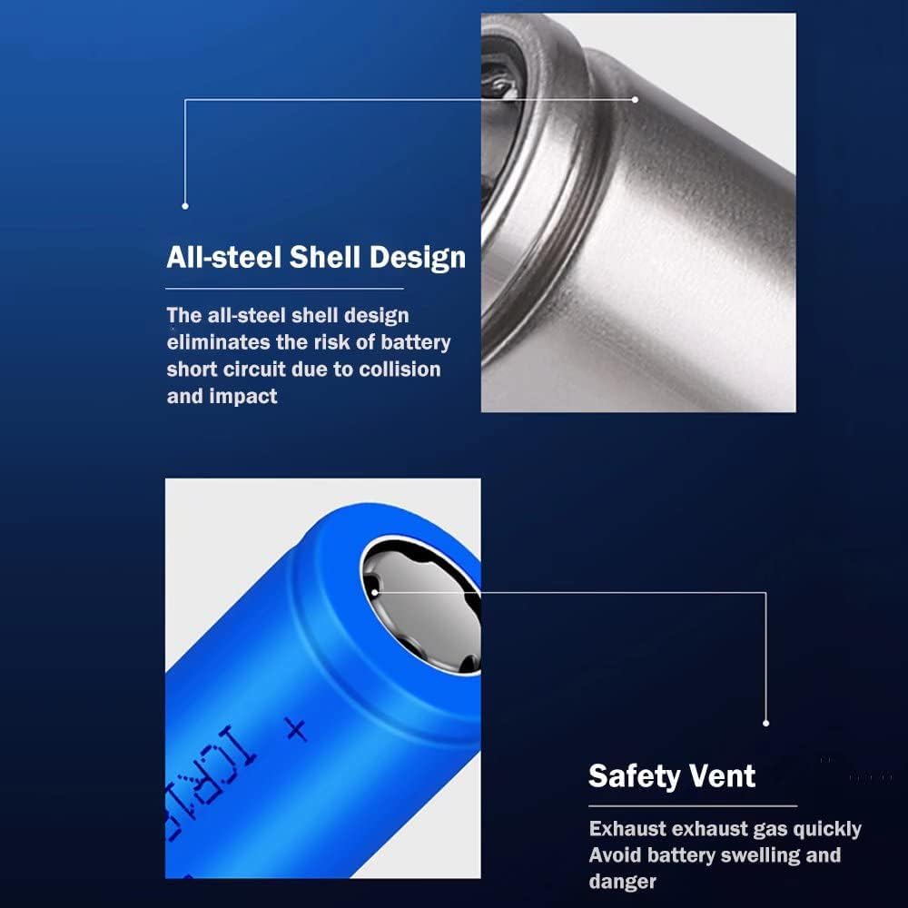 18650 Rechargeable Lithium-ion Battery 3.7V 1200mAh - High Capacity Button Top Batteries for LED Flashlights, Headlamps, Doorbells, RC Cars, Toys & Electronics (4-Pack) - Long Lasting Power for Home, Outdoor & Emergency Use