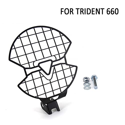 2021 NEW Black Motorcycle Headlight Guard Protector Grill for Triumph Trident 660 - Durable & Stylish Accessory for Night Riding & Off-Road Adventures