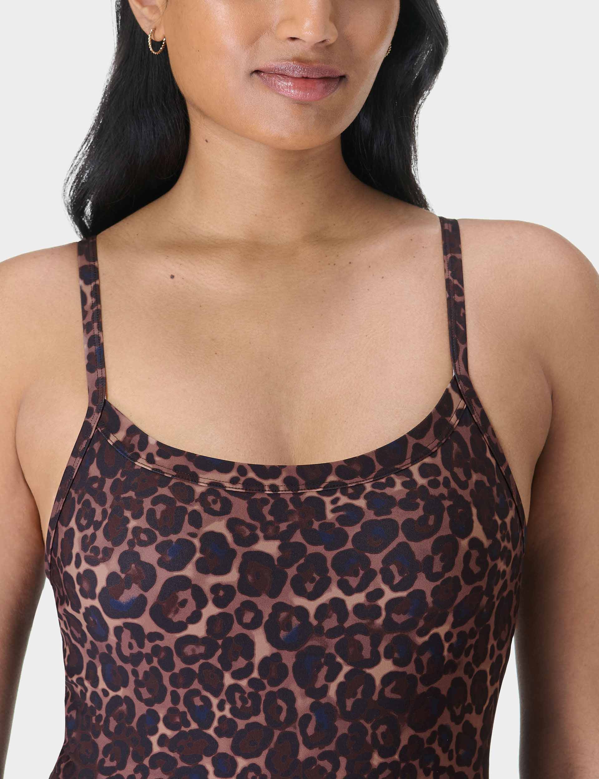 Riviera Swimsuit for Women - Blue Pop Wild Leopard Print One Piece Bathing Suit | Beach Vacation, Pool Party, Summer Swimwear