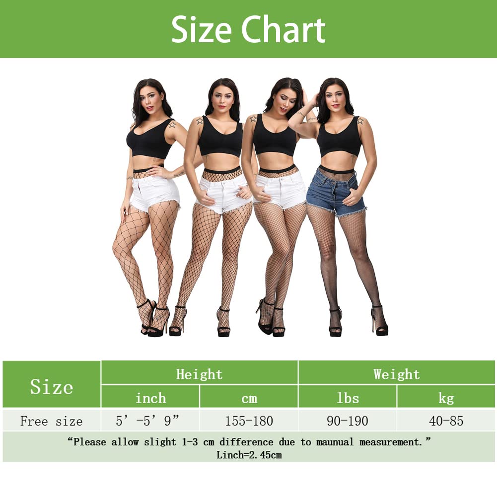 Confonze Women's Fishnet Stockings - High Waist Sexy Sheer Mesh Pantyhose for Party, Cosplay & Night Out